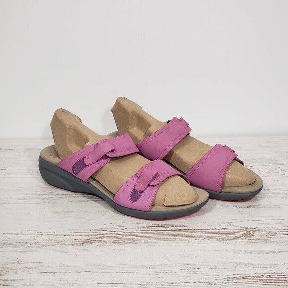 Dansko  Pink Leather Sandals  Women's Size 41 (US size 10.5-11) Hook and Loop - Picture 3 of 7
